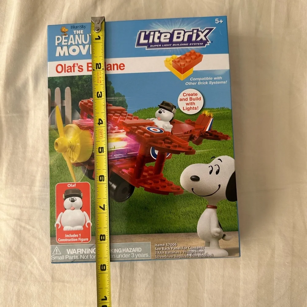 Peanuts Olaf lite brix biplane Lego snoopy toy - Picture 2 of 3